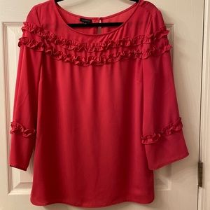 Talbots 3/4 sleeve pink blouse. Size L